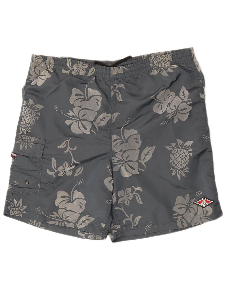 Shorts esportivos masculinos Bear XL cinza floral poliamida
