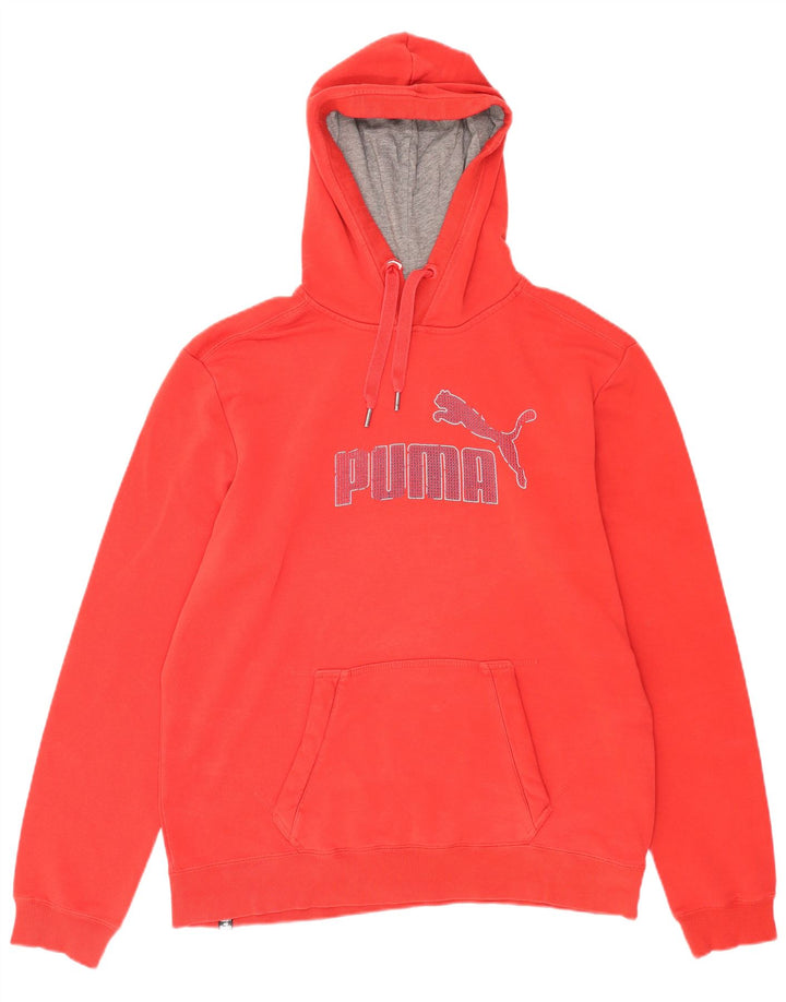 Puma masculino gráfico moletom com capuz grande algodão vermelho