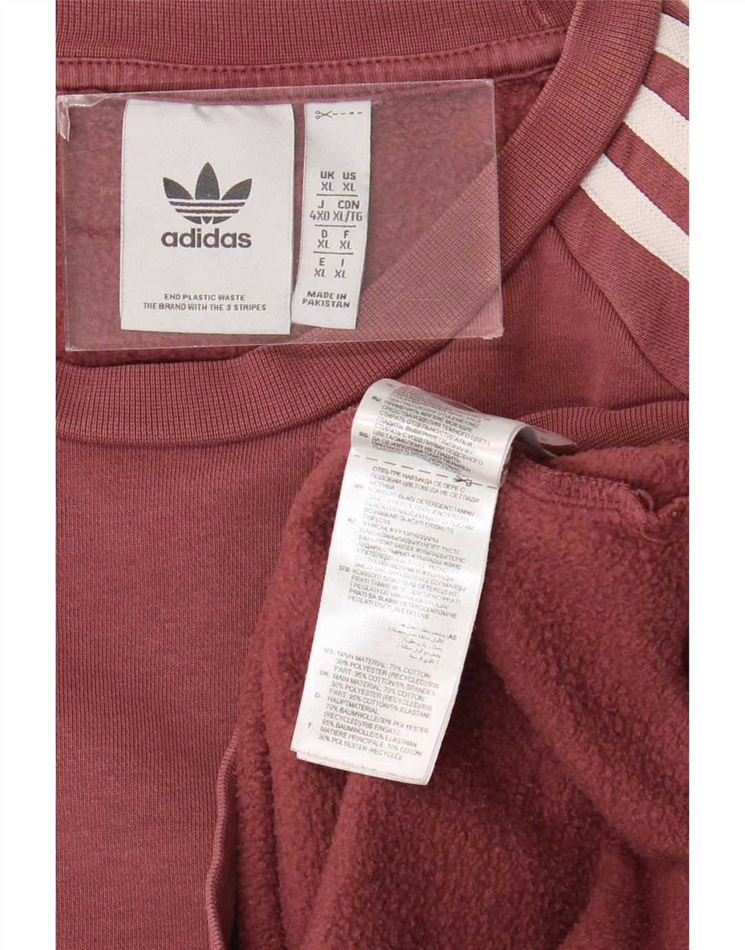 Adidas Mens Moletom Jumper XL Marrom Algodão