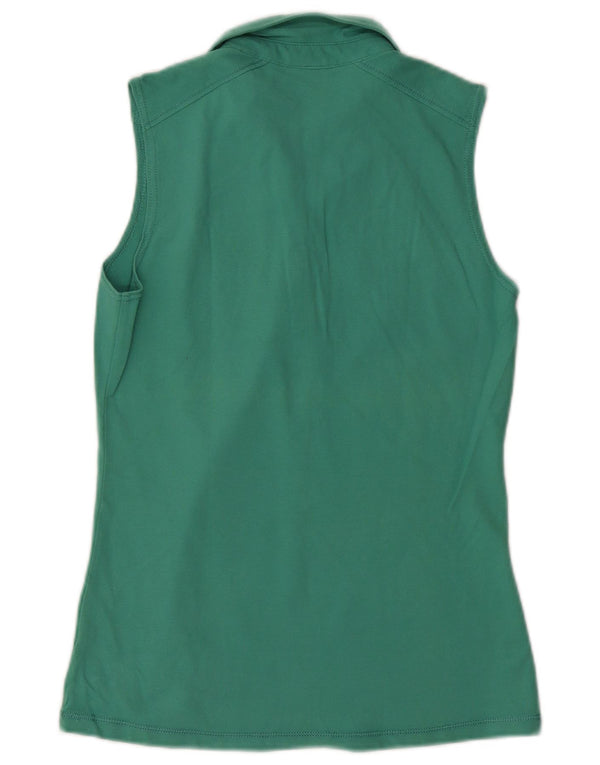 NAPAPIJRI Womens Geographic Sleeveless Polo Shirt UK 14 Large Green