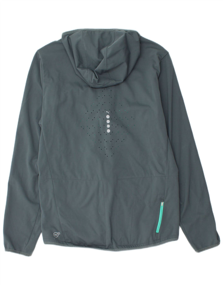 Jaqueta masculina Puma com capuz e moletom cinza médio