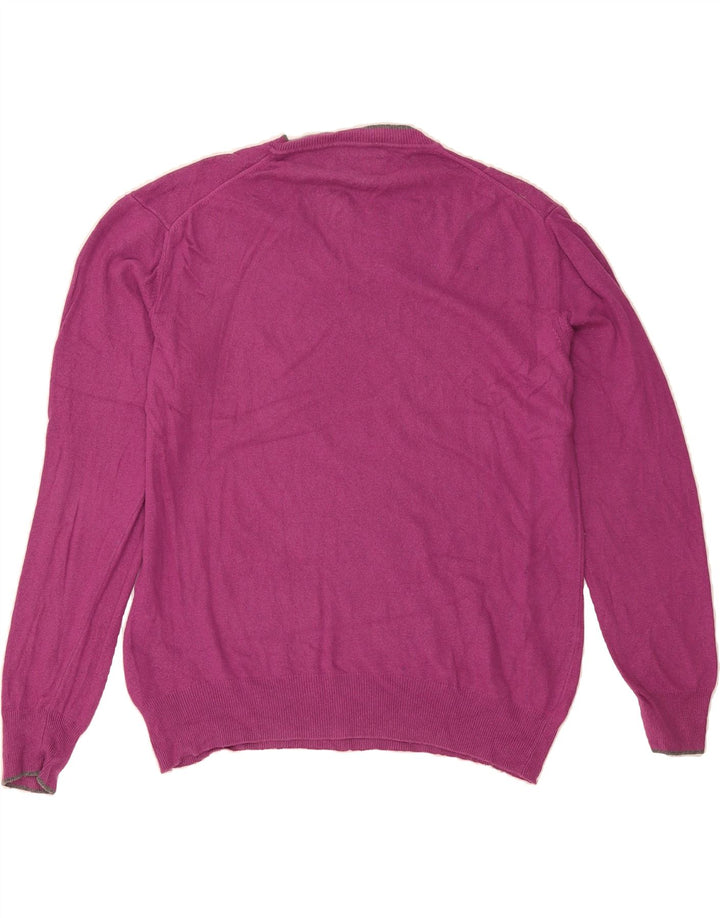 MARLBORO CLASSICS Womens V-Neck Jumper Sweater UK 20 2XL Pink Cotton Vintage Marlboro Classics and Second-Hand Marlboro Classics from Messina Hembry 