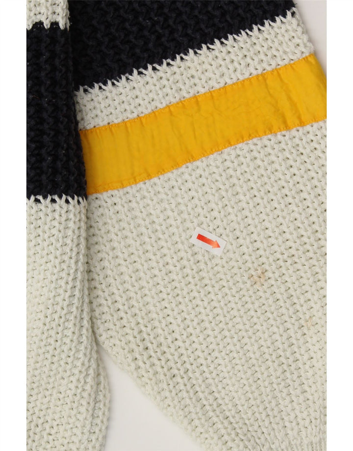 Suéter feminino OCEAN STAR com gola canoa IT 52 2XL branco colorblock