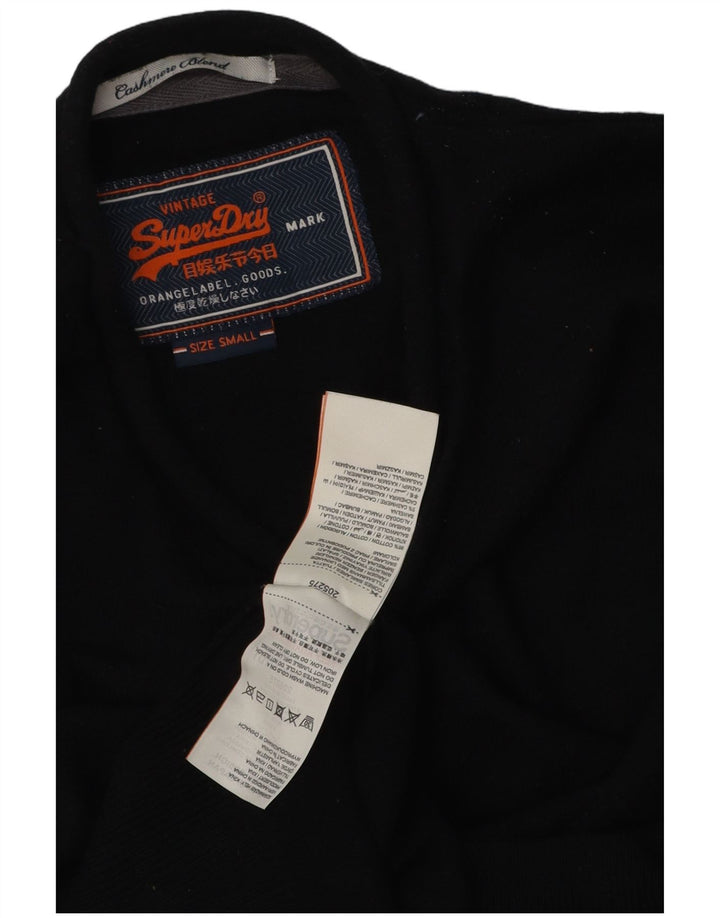 Suéter masculino Superdry com gola redonda e algodão preto pequeno