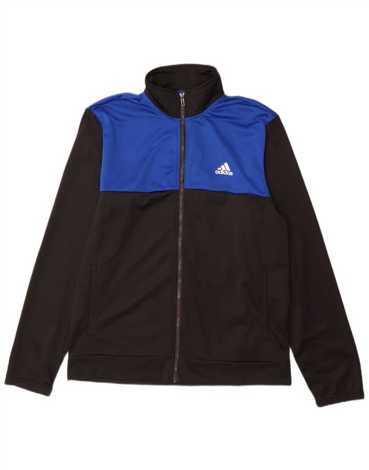 Adidas Mens Tracksuit Top Jacket UK 42/44 Grande Preto Colorblock Poliéster