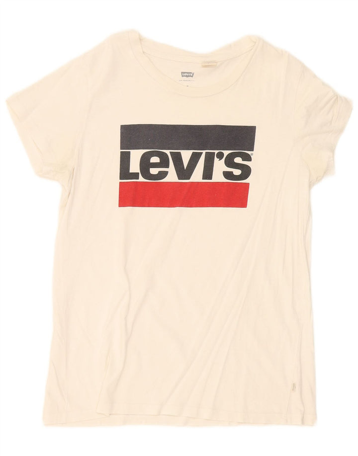 Camiseta feminina gráfica Levi's UK 12 médio branco