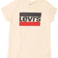 Camiseta feminina gráfica Levi's UK 12 médio branco