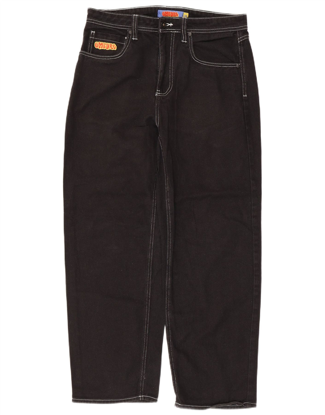 Jeans cônicos masculinos VINTAGE W30 L28 algodão preto