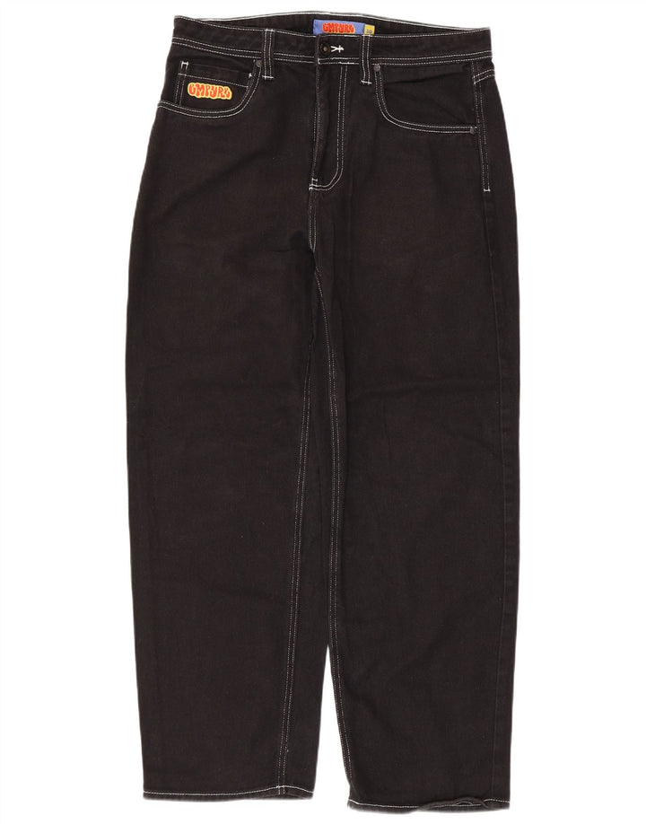 Jeans cônicos masculinos VINTAGE W30 L28 algodão preto