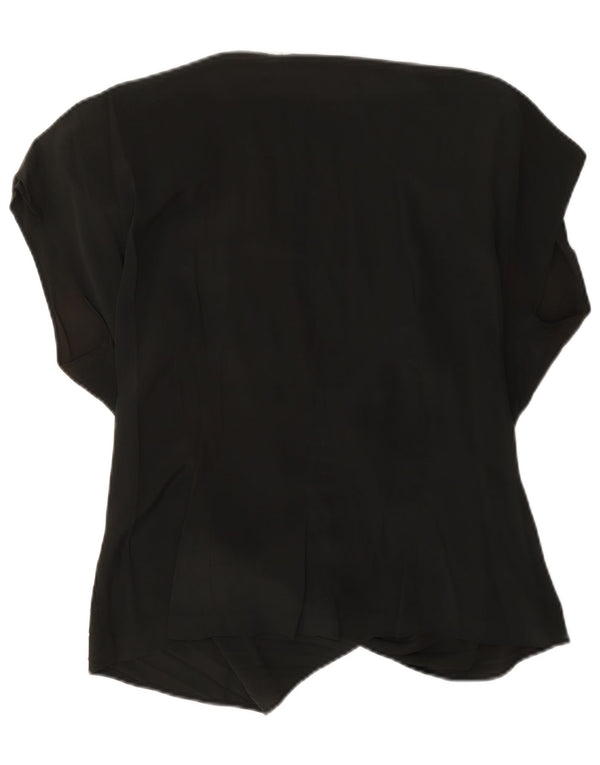 Blusa feminina vintage grande envoltória top US 4 pequeno acetato preto