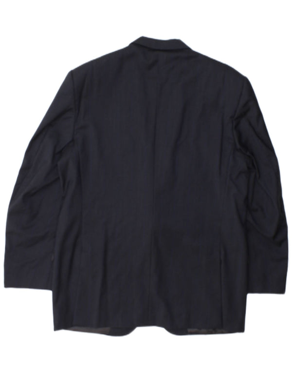 Jaqueta blazer masculina Pierre Cardin com 2 botões Reino Unido 36 pequena azul marinho viscose