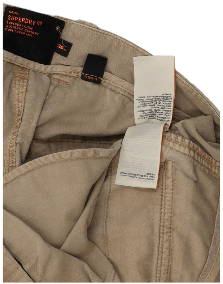 Shorts cargo masculino SUPERDRY W36 grande algodão bege