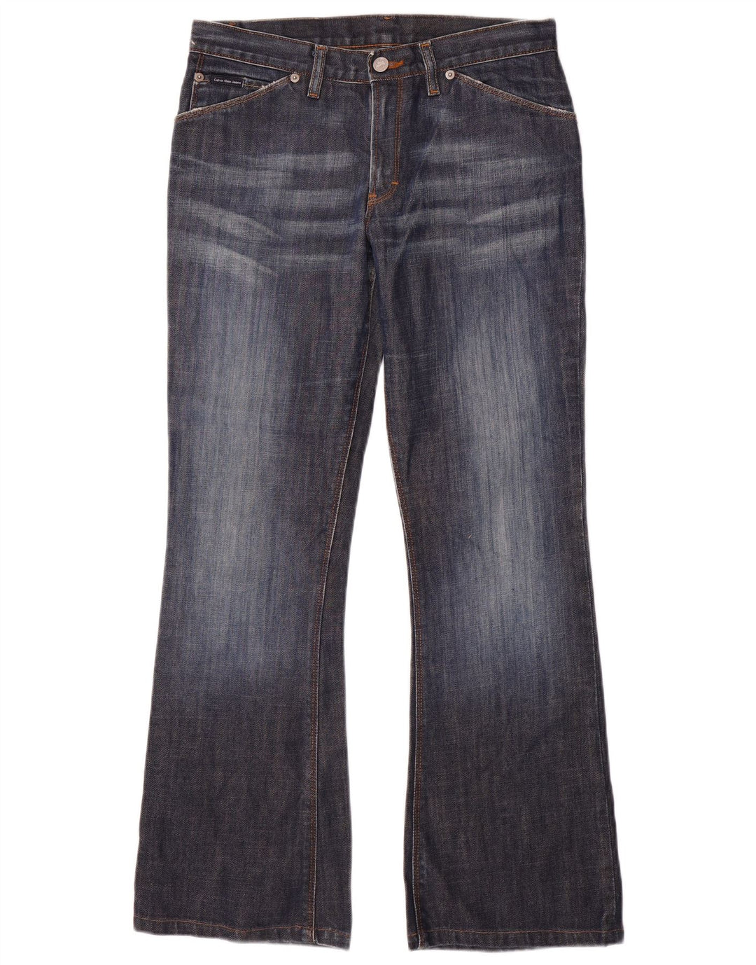 Calça jeans feminina Calvin Klein Bootcut W28 L29 azul marinho