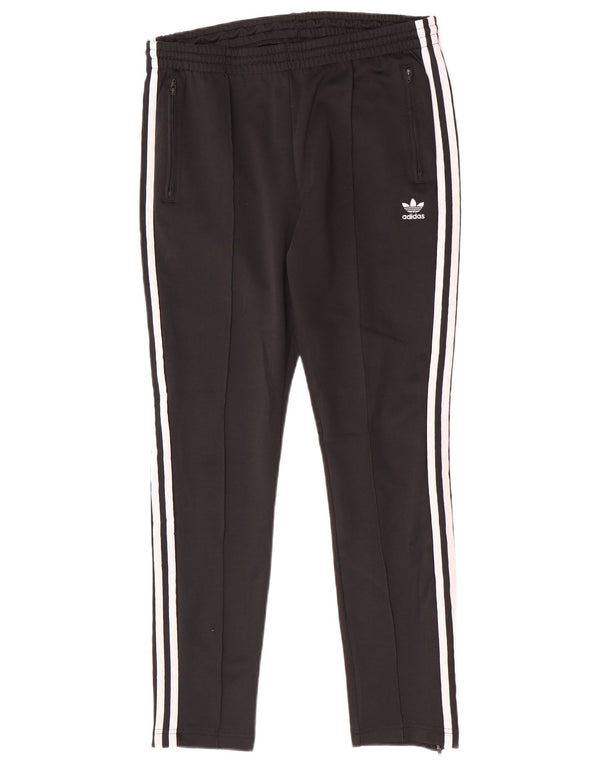 Calça de treino feminina Adidas UK 16 grande algodão preto esportivo