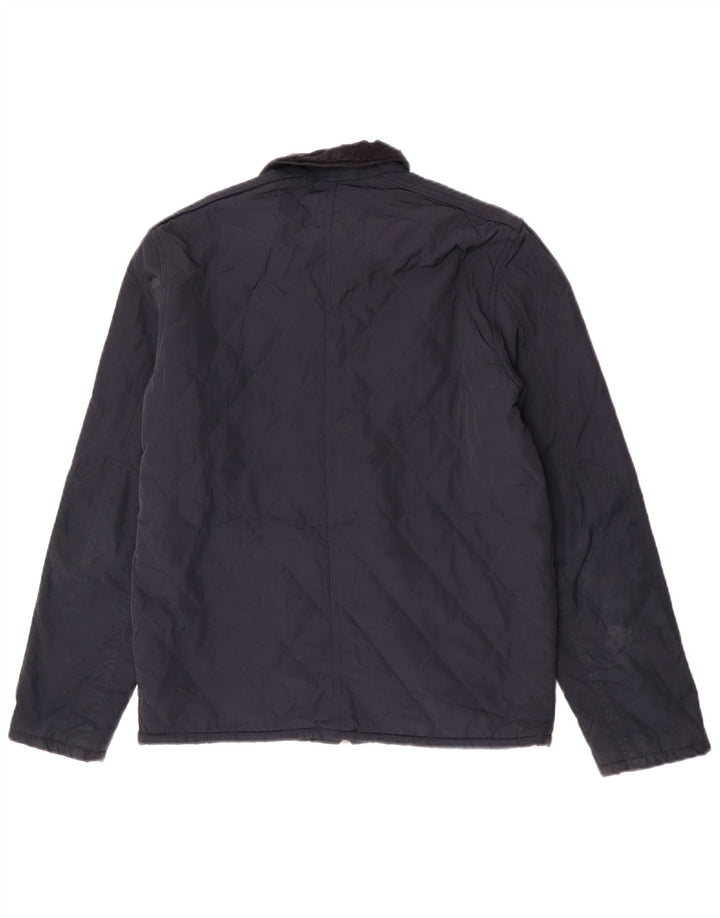Jaqueta acolchoada masculina Ted Baker tamanho 4 grande poliéster azul marinho