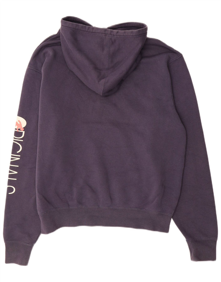 ADIDAS Mens Graphic Hoodie Jumper Grande Algodão Azul Marinho