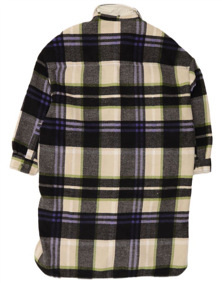 Vestido camisa feminino grande de manga comprida Zara Reino Unido 14 médio multicolorido