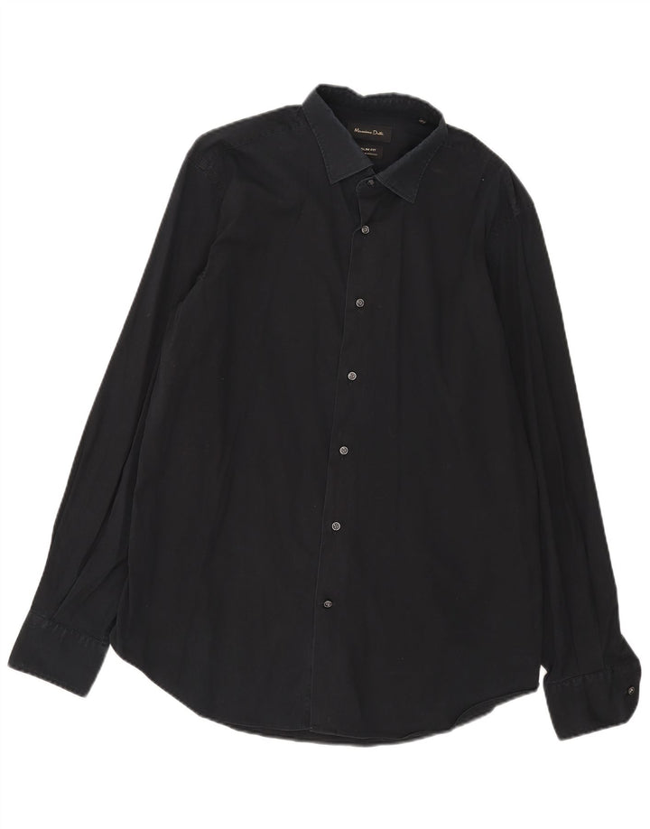 Camisa masculina Slim Fit Massimo Dutti XL preta