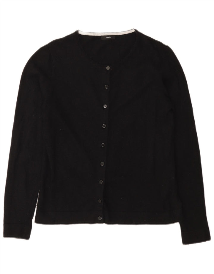 Suéter cardigã feminino M&Co UK 12 médio preto nylon