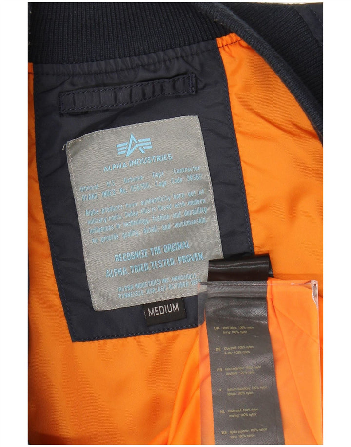 Sobretudo masculino Alpha Industries UK 38 médio azul marinho nylon
