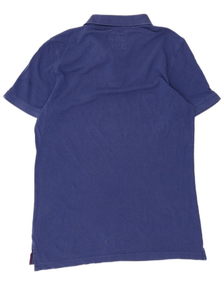 Camisa polo masculina Crew Clothing algodão azul médio