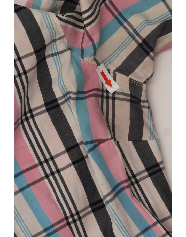 Camisa feminina Tommy Hilfiger EUA 12 grande algodão xadrez multicolorido