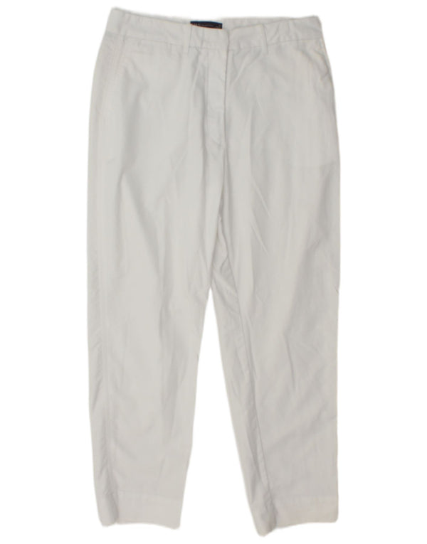 Calça feminina Marks & Spencer cônica cortada UK 12 médio W29 L25 branca