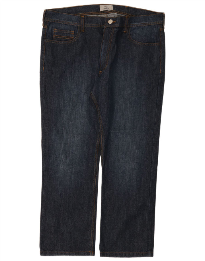 Calça jeans reta masculina MARKS & SPENCER regular fit W38 L27 azul marinho