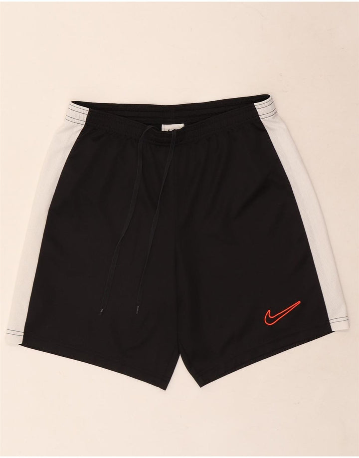 Shorts esportivos masculinos Nike Dri Fit Slim Fit médio preto colorblock poliéster