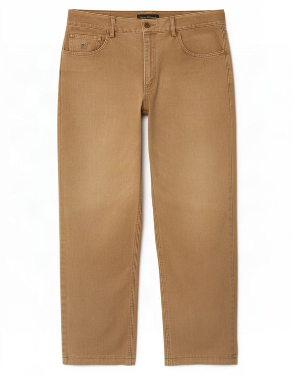 Calça jeans reta masculina Henry Cottons W34 L29 algodão bege