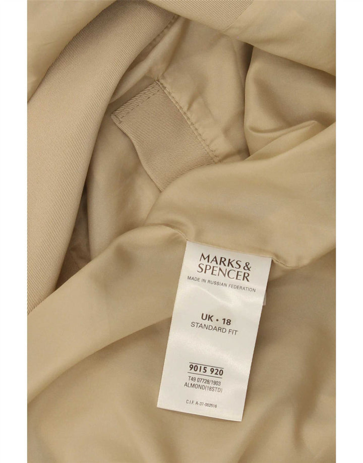 Sobretudo feminino Marks & Spencer de ajuste padrão Reino Unido 18 XL bege poliéster