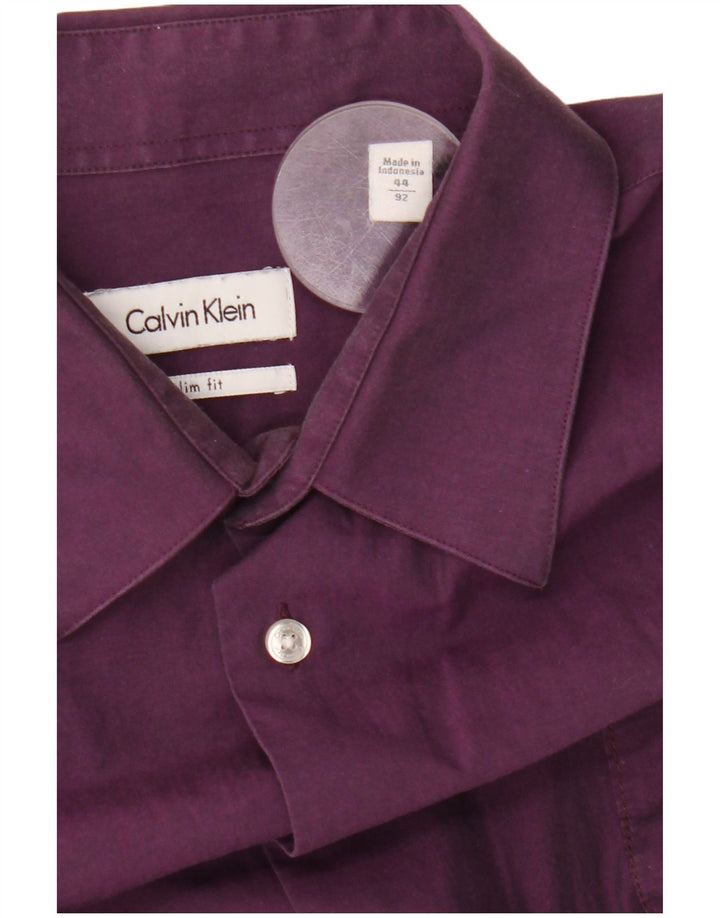 Camisa masculina CALVIN KLEIN Slim Fit tamanho 44 XL algodão roxo