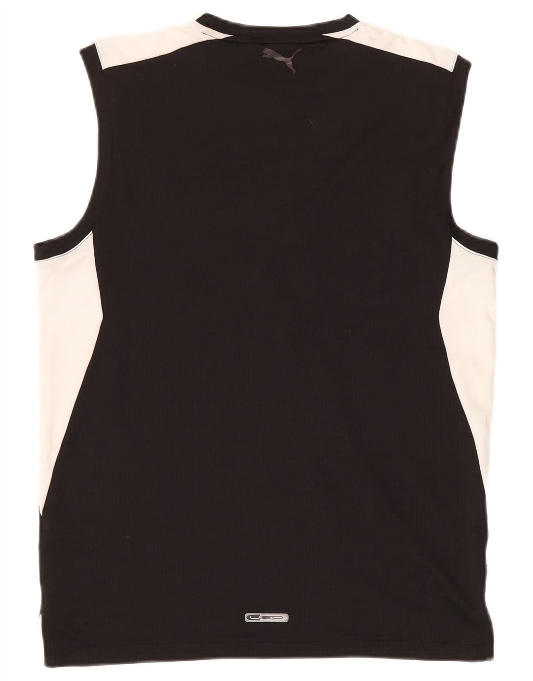 Puma masculino gráfico colete top médio preto colorblock poliéster esportivo
