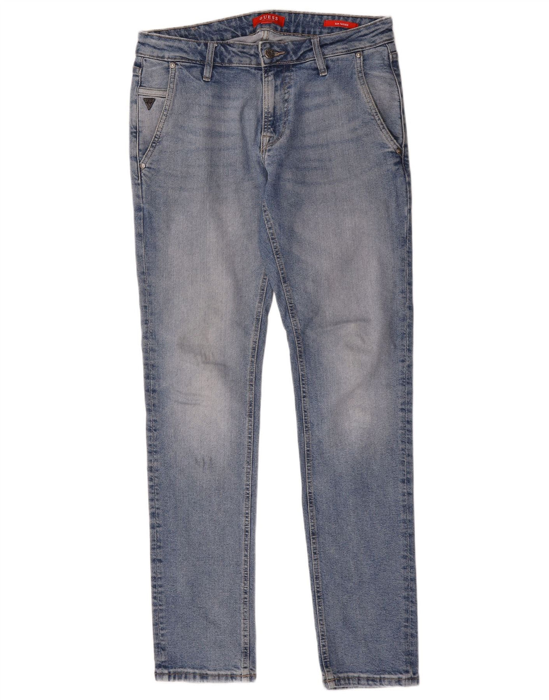 Calça jeans feminina Guess Slim Tapered W32 L34 azul poliéster