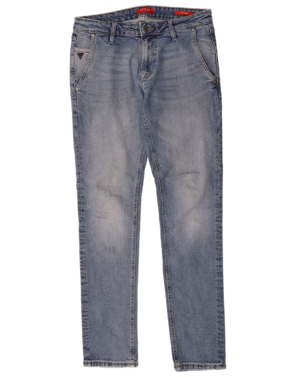 Calça jeans feminina Guess Slim Tapered W32 L34 azul poliéster