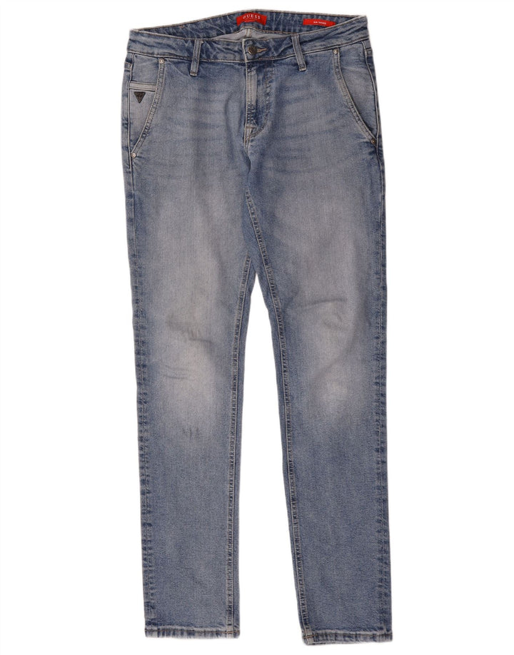 Calça jeans feminina Guess Slim Tapered W32 L34 azul poliéster