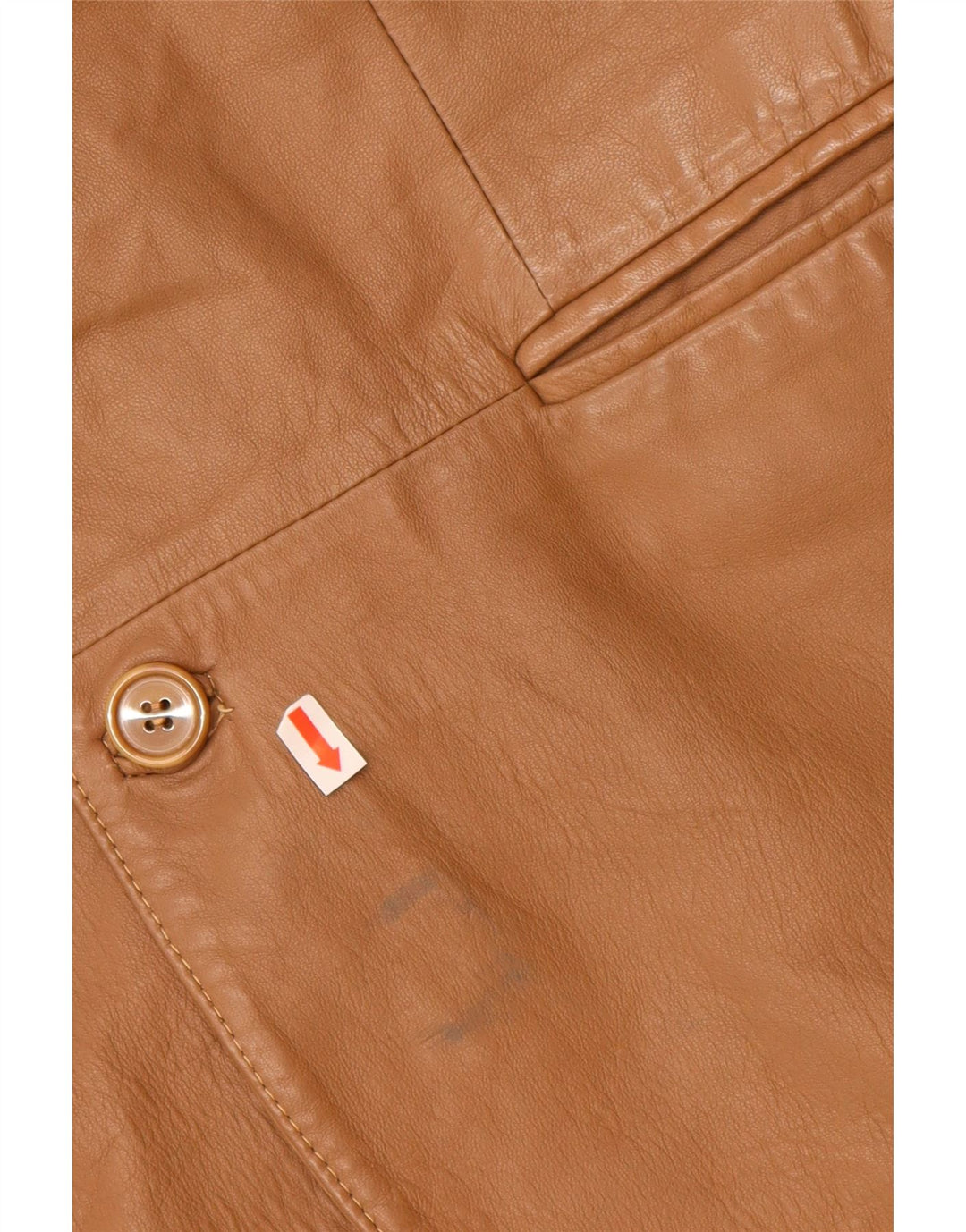 Jaqueta blazer masculina VINTAGE de couro com 2 botões IT 48 couro bege médio