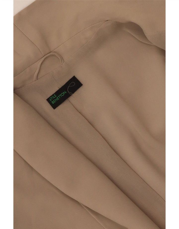 Jaqueta Blazer Feminina Benetton com 1 Botão Reino Unido 12 Médio Bege