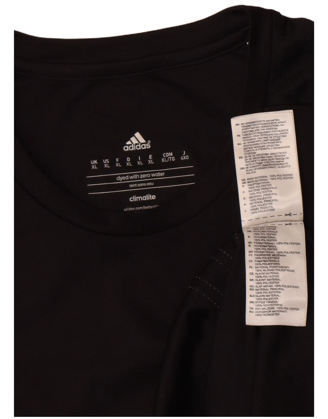Adidas Mens Climalite Camiseta Top XL Preto Poliéster