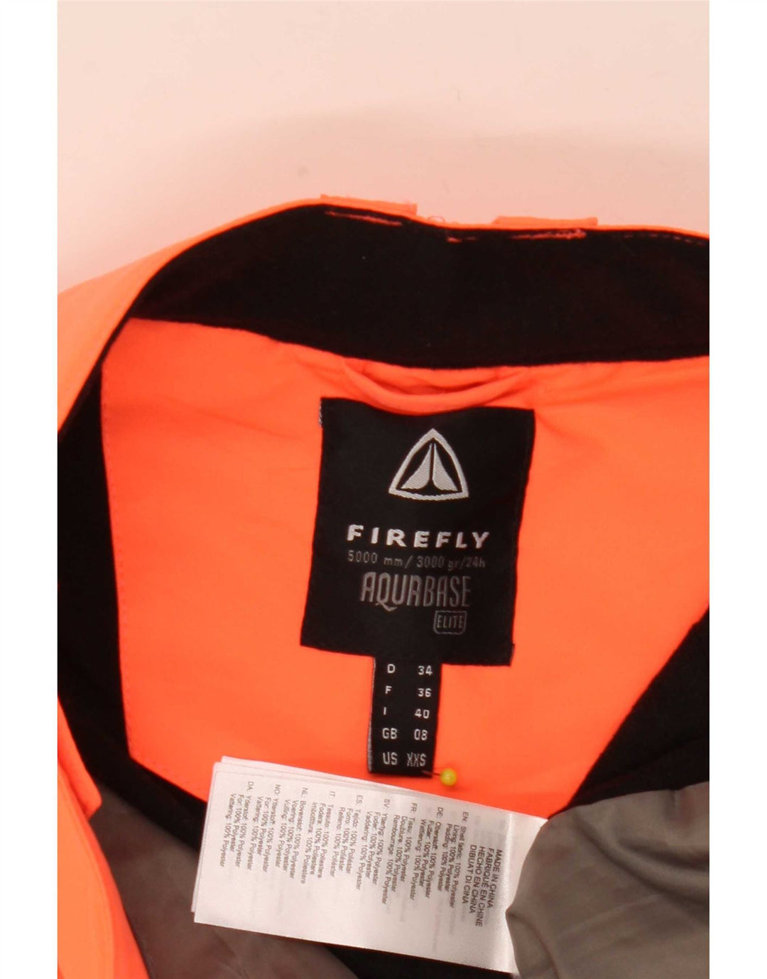 Calças de esqui de carga feminina Firefly poliéster alaranjado pequeno Reino Unido 8 W30 L31