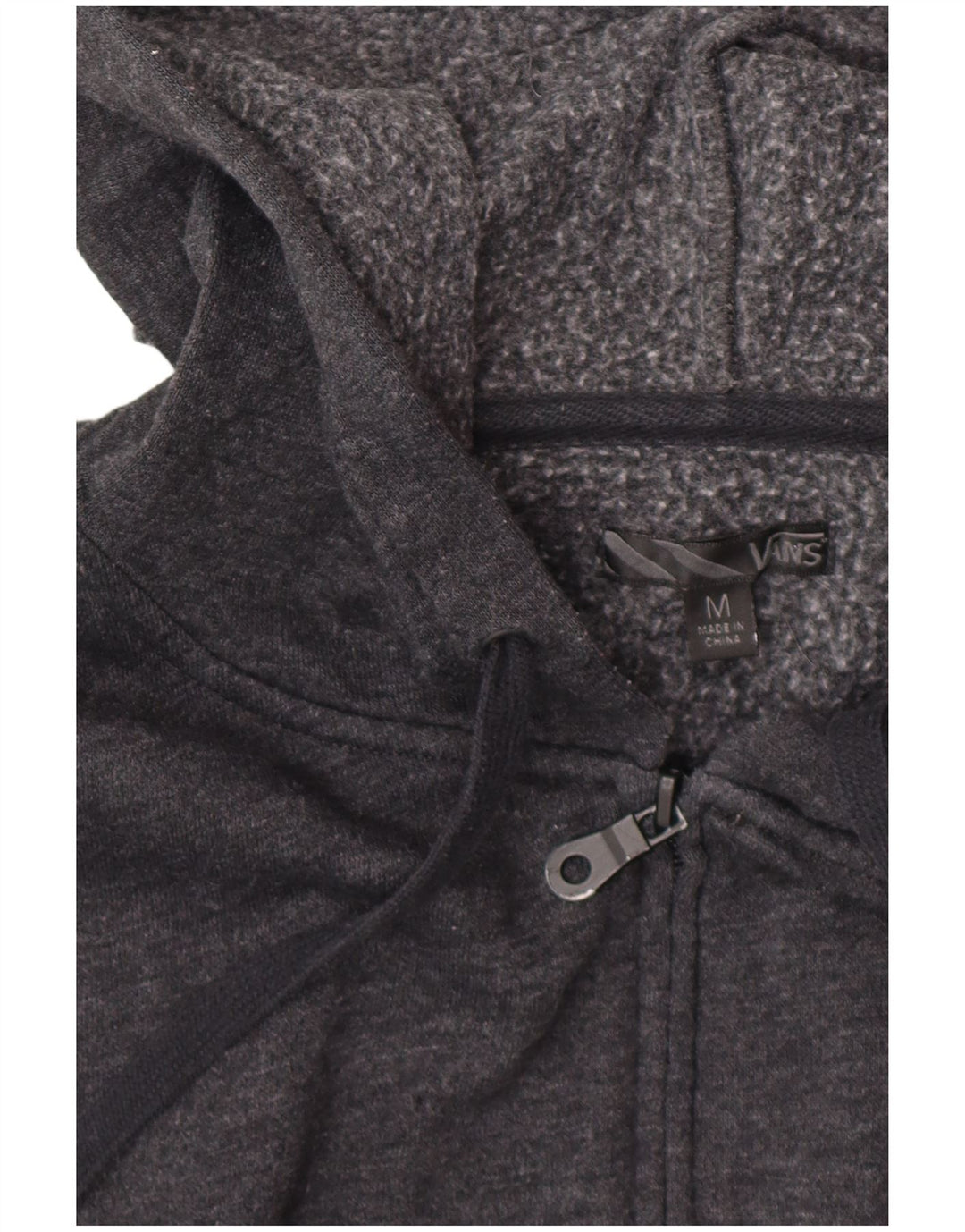 Suéter VANS feminino com capuz e zíper UK 14 cinza médio
