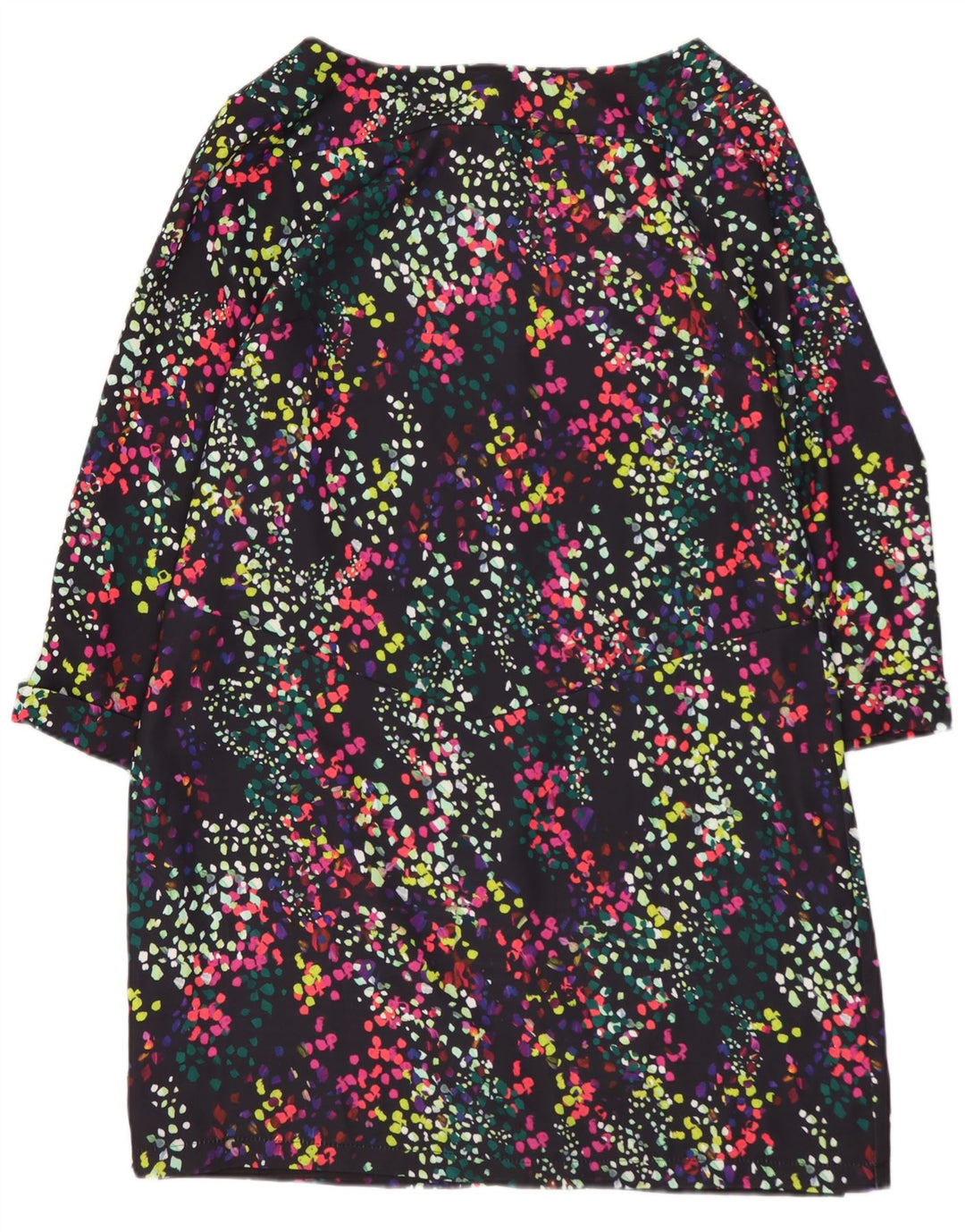 COAST Vestido feminino manga 3/4, UK 10 pequeno multicolorido manchado
