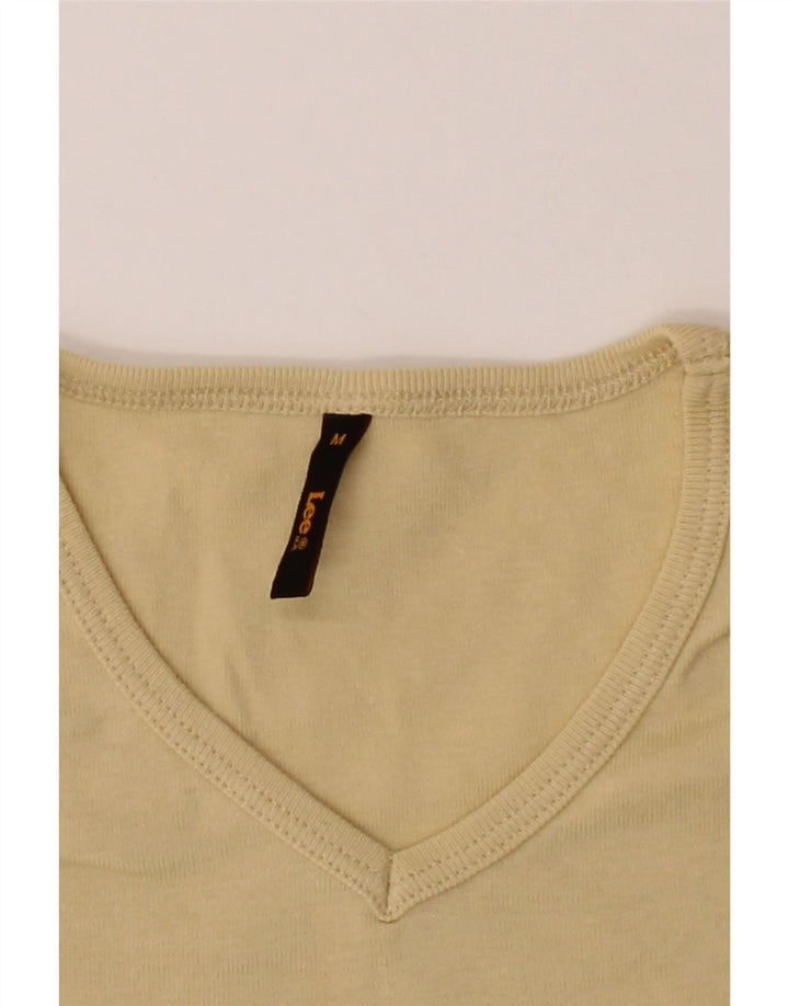 Camiseta feminina LEE UK 12 algodão bege médio