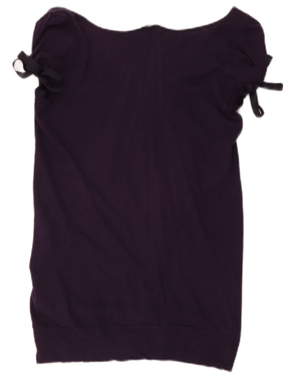 Blusa feminina Benetton UK 14 grande algodão roxo