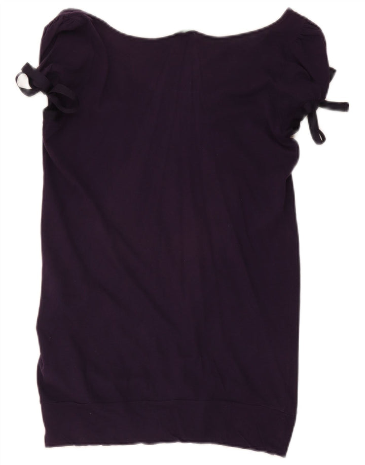Blusa feminina Benetton UK 14 grande algodão roxo