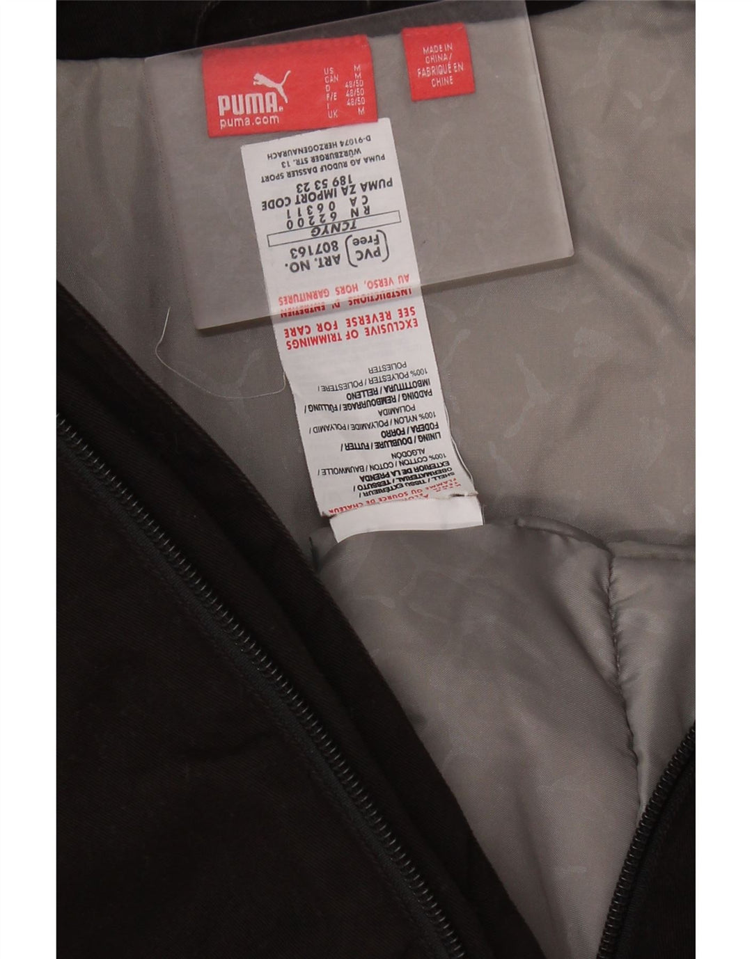 PUMA Mens Bomber Jacket UK 38 Médio Algodão Preto