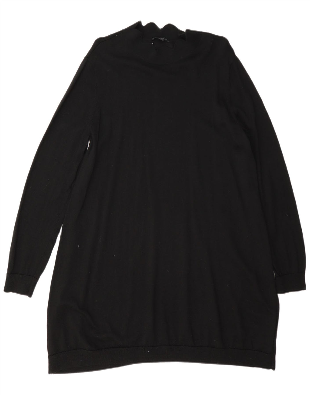 Cos vestido feminino de manga comprida UK 14 lã preta média