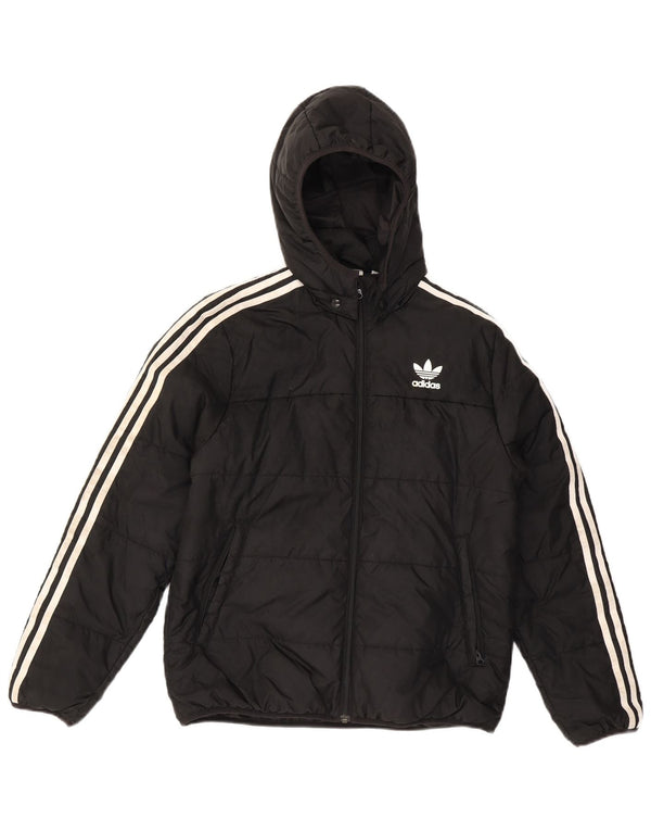 Casaco acolchoado com capuz Adidas Boys 13-14 anos preto poliéster