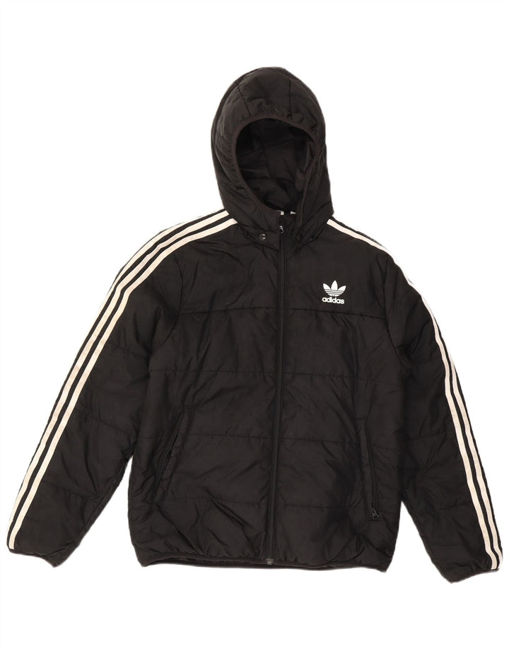 Casaco acolchoado com capuz Adidas Boys 13-14 anos preto poliéster