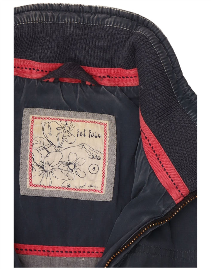 Poliéster azul marinho pequeno acolchoado Gilet UK 8 das mulheres gordas da cara